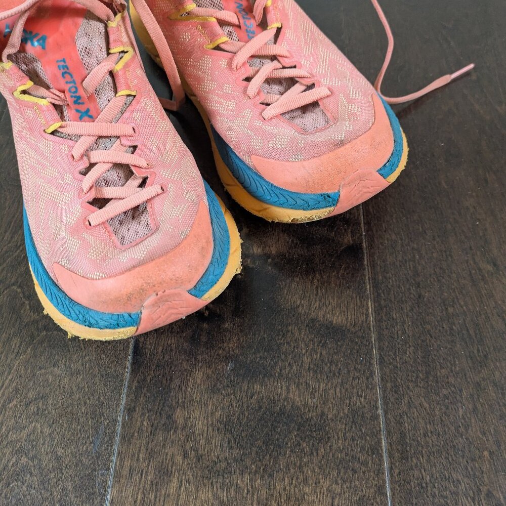 HOKA Tecton X Women’s Trail Running Shoes – Size 7.5 – Orange - Picture 8 of 14